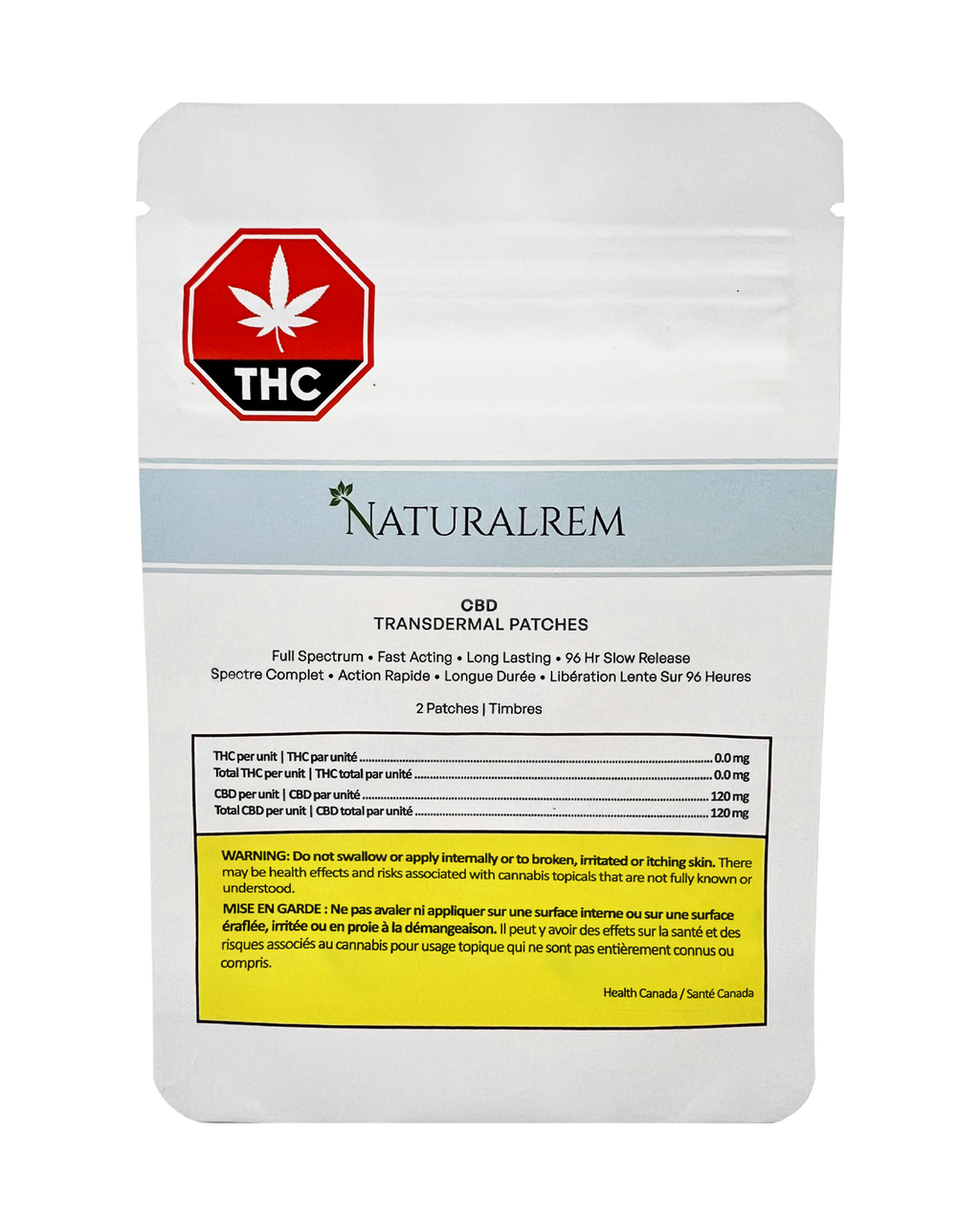 Transdermal CBD Patch (60 mg per patch, 2 patches per unit)