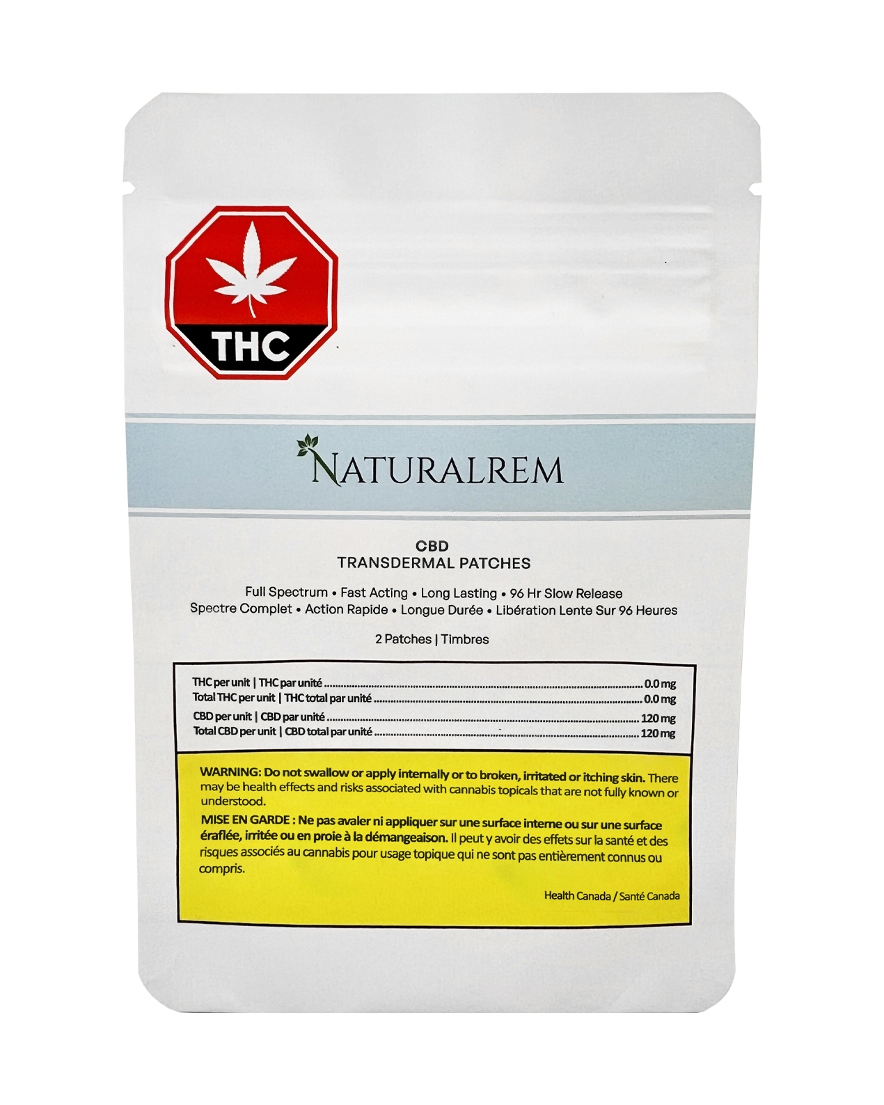 Transdermal CBD Patch (60 mg per patch, 2 patches per unit)